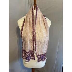 Bullocks Wilshire Vintage Geometric Silk Scarf 60s 70s Bohemian Flaw